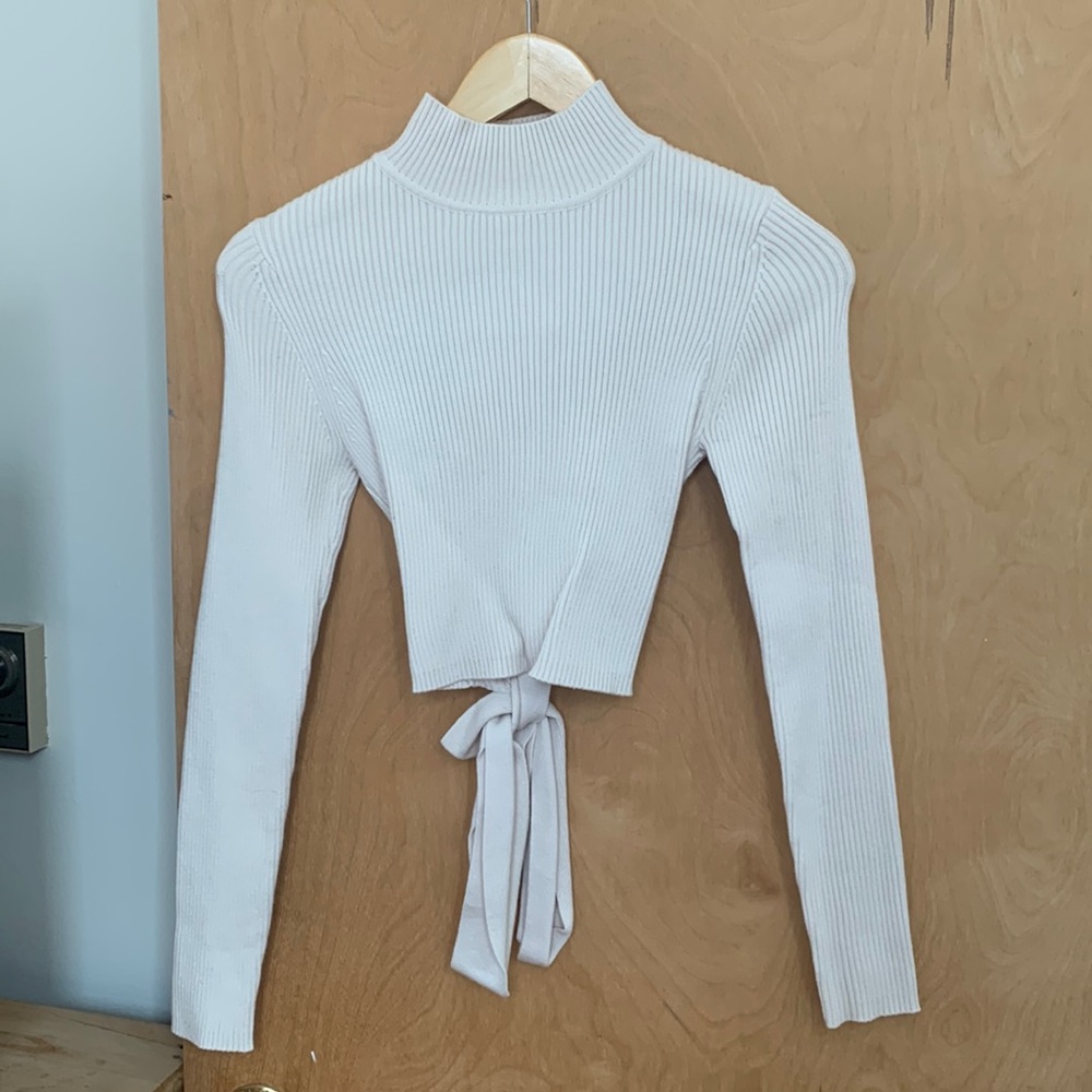 NWT ZARA Tie Back Cropped Sweater Top - Size S